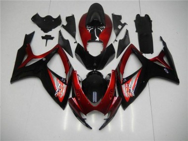 Rot Schwarz Suzuki GSXR 600 / 750 K6 2006-2007 Motorrad Verkleidungen & Plastik