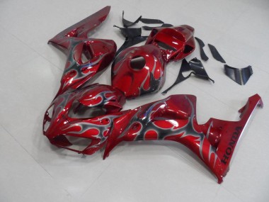 Rot Silber Flamme Honda CBR 1000 RR 2006-2007 Motorrad Verkleidungen