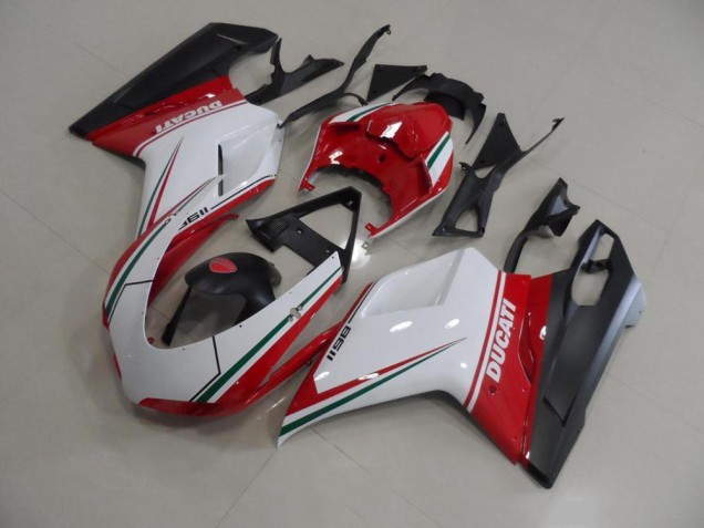 Rot Weiß Ducati 848 1098 1198 2007-2014 Motorrad Vollverkleidung Rot Weiß Ducati 848 1098 1198 2007-2014 Motorrad Vollverkleidung