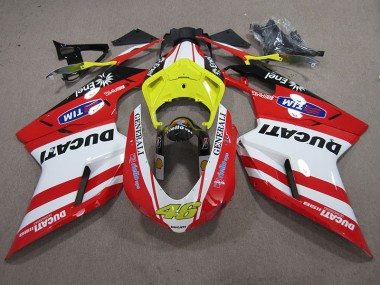 Rot Weiß Generali 46 Ducati 1098 848 2007-2014 Motorrad Verkleidungen