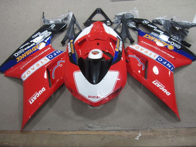 Rot Weiß Info Strada Ducati 1098 2007-2014 Motorrad Verkleidungen Rot Weiß Info Strada Ducati 1098 2007-2014 Motorrad Verkleidungen