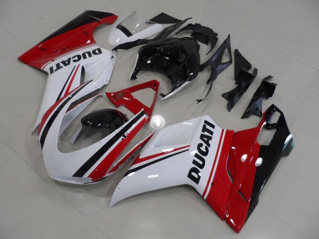 Rot Weiß Schwarz Ducati 848 1098 1198 2007-2014 Motorrad Verkleidungen Rot Weiß Schwarz Ducati 848 1098 1198 2007-2014 Motorrad Verkleidungen