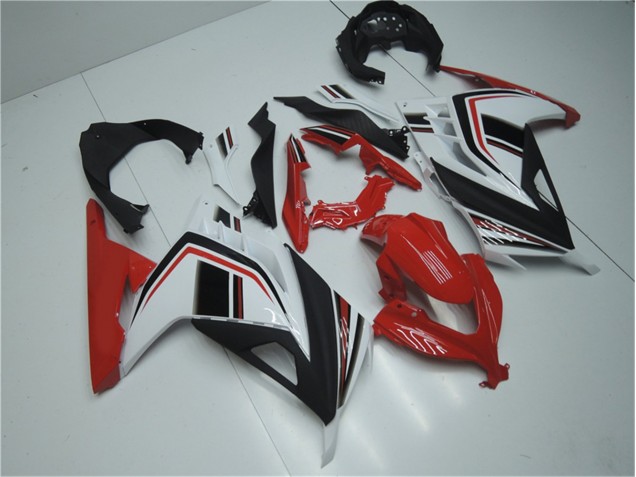 Rot Weiß Schwarz Kawasaki EX300 2013-2016 Motorrad Verkleidungen Rot Weiß Schwarz Kawasaki EX300 2013-2016 Motorrad Verkleidungen