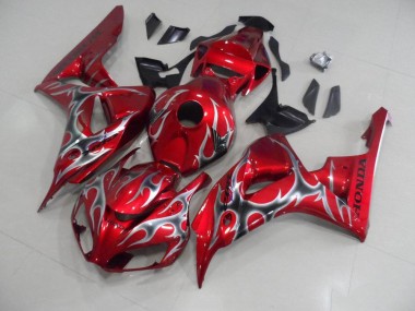 Rot mit Schwarz Grau Flamme Honda CBR 1000 RR 2006-2007 Motorrad Verkleidungen