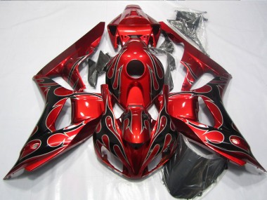 Rote Schwarz Flamme Honda CBR 1000 RR 2006-2007 Motorrad Verkleidungen