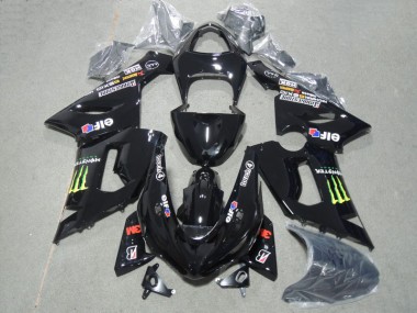 Schwarz 3M Touch4 Monster Kawasaki ZX6R 2005-2006 Motorrad Verkleidungen