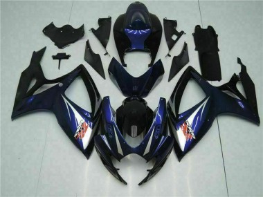 Schwarz Blau Suzuki GSXR 600 / 750 K6 2006-2007 Motorrad Verkleidung