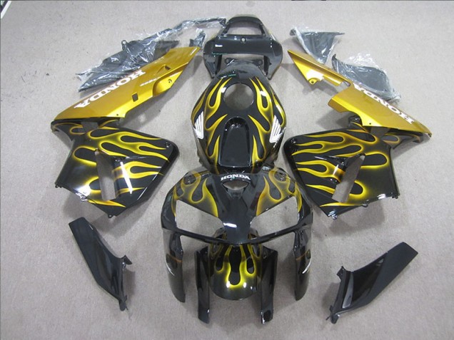 Schwarz Gelb Flamme Honda CBR 600 RR 2005-2006 Motorrad Verkleidungen Schwarz Gelb Flamme Honda CBR 600 RR 2005-2006 Motorrad Verkleidungen