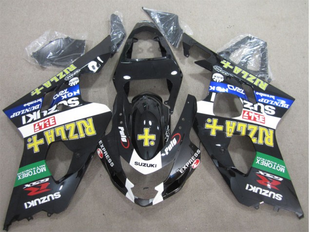 Schwarz Gelb Rizla Suzuki GSXR 600 K4 2004-2005 Motorrad Verkleidungen Schwarz Gelb Rizla Suzuki GSXR 600 K4 2004-2005 Motorrad Verkleidungen