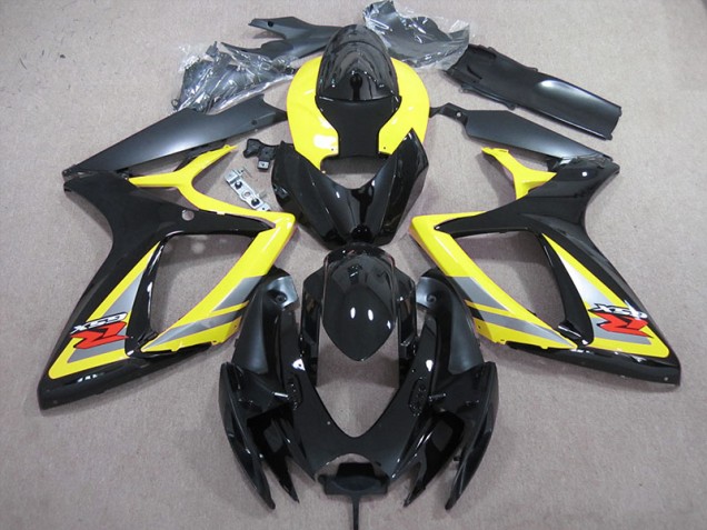 Schwarz Gelb Suzuki GSXR 600 K6 2006-2007 Motorrad Verkleidungen Schwarz Gelb Suzuki GSXR 600 K6 2006-2007 Motorrad Verkleidungen