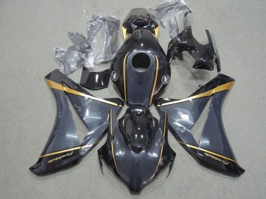 Schwarz Gold Feuerklinge Honda CBR 1000 RR 2008-2011 Motorrad Verkleidungen