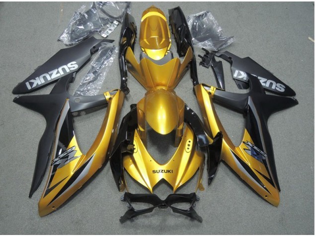 Schwarz Gold Suzuki GSXR 600 K8 2008-2010 Motorrad Verkleidungen Schwarz Gold Suzuki GSXR 600 K8 2008-2010 Motorrad Verkleidungen