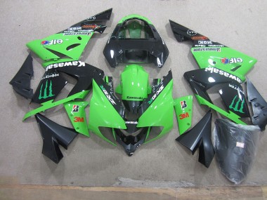 Schwarz Grün 3M Monster Kawasaki ZX10R 2003-2005 Motorrad Verkleidungen