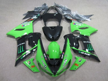 Schwarz Grün 3M Touch4 Monster Kawasaki ZX6R 2005-2006 Motorrad Verkleidungen