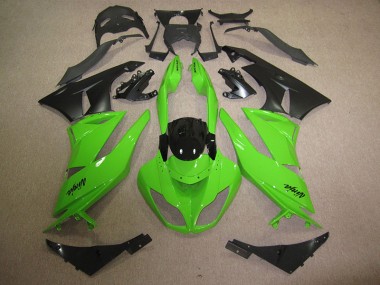 Schwarz Grün Kawasaki ZX6R 2009-2012 Motorrad Verkleidungen