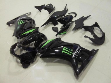 Schwarz Grün Monster Energie Kawasaki ZX 250R 2008-2012 Motorrad Verkleidungen
