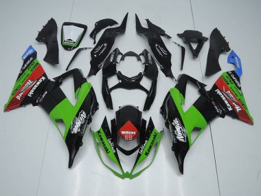 Schwarz Grün Rot Motocard Kawasaki ZX6R 2013-2018 Motorrad Verkleidungen