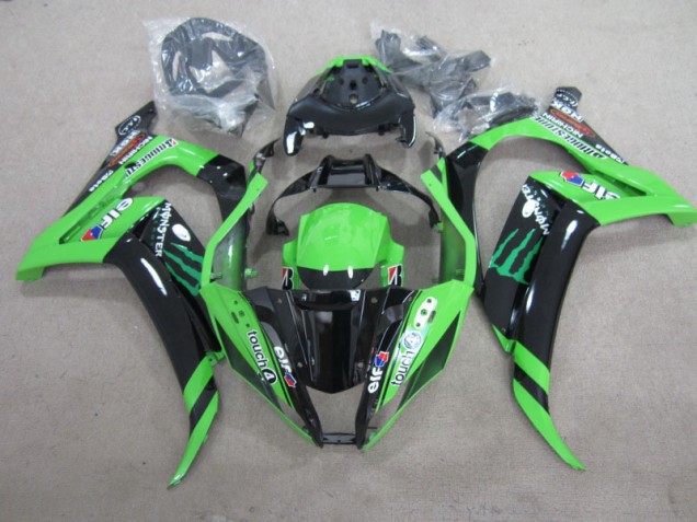 Schwarz Grün Touch4 Monster Kawasaki ZX10R 2011-2015 Motorrad Verkleidungen Schwarz Grün Touch4 Monster Kawasaki ZX10R 2011-2015 Motorrad Verkleidungen