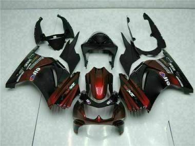 Schwarz Kawasaki EX250 2008-2012 Motorrad Verkleidung