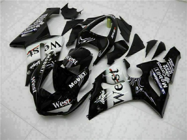 Schwarz Kawasaki ZX6R 2005-2006 Motorrad Verkleidungen Komplett Sets