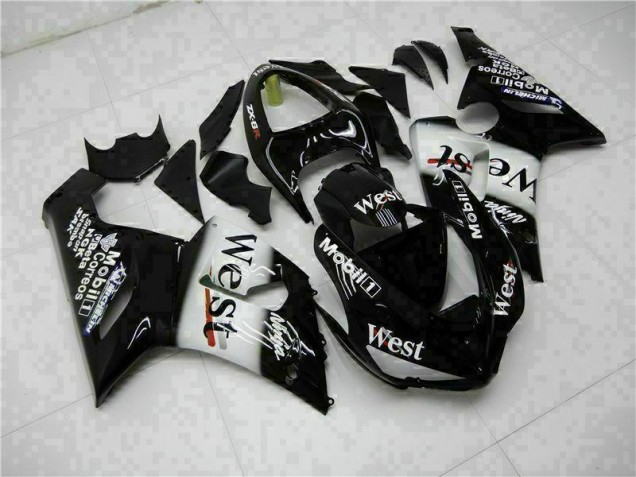 Schwarz Kawasaki ZX6R 2005-2006 Motorrad Verkleidungen Komplett Sets