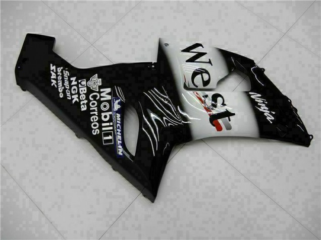 Schwarz Kawasaki ZX6R 2005-2006 Motorrad Verkleidungen Komplett Sets