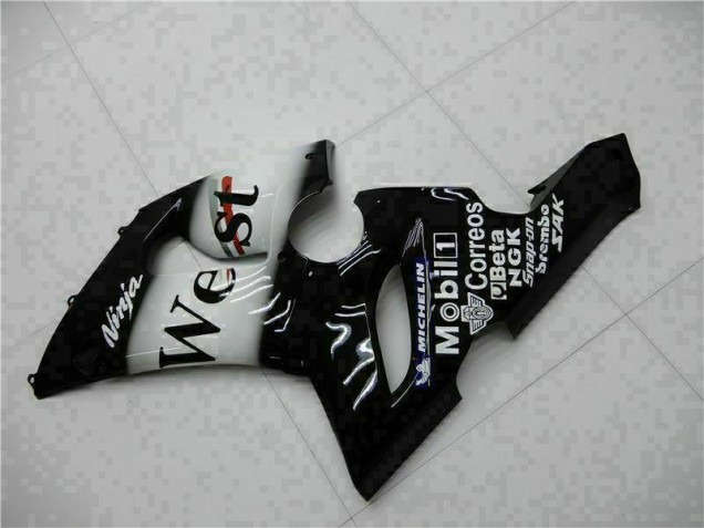 Schwarz Kawasaki ZX6R 2005-2006 Motorrad Verkleidungen Komplett Sets