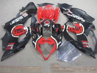 Schwarz Lucky Strike Rot Motul Suzuki GSXR 1000 K5 2005-2006 Motorrad Verkleidungen