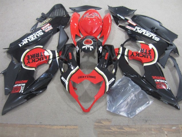 Schwarz Lucky Strike Rot Motul Suzuki GSXR 1000 K5 2005-2006 Motorrad Verkleidungen Schwarz Lucky Strike Rot Motul Suzuki GSXR 1000 K5 2005-2006 Motorrad Verkleidungen