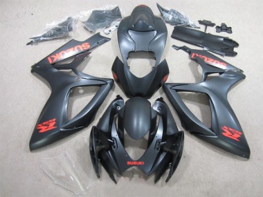 Schwarz Rot Aufkleber Suzuki GSXR 600 K6 2006-2007 Motorrad Verkleidungen