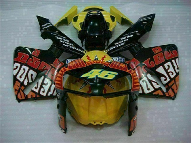 Schwarz Rot Gelb 46 Honda CBR 600 RR 2005-2006 Motorrad Verkleidungen Schwarz Rot Gelb 46 Honda CBR 600 RR 2005-2006 Motorrad Verkleidungen