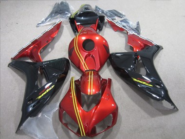 Schwarz Rot Gelb Honda CBR 1000 RR 2006-2007 Motorrad Verkleidung