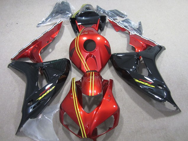 Schwarz Rot Gelb Honda CBR 1000 RR 2006-2007 Motorrad Verkleidungen