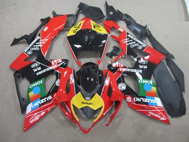 Schwarz Rot Gelb Jomo Suzuki GSXR 600 K6 2006-2007 Motorrad Verkleidungen Schwarz Rot Gelb Jomo Suzuki GSXR 600 K6 2006-2007 Motorrad Verkleidungen