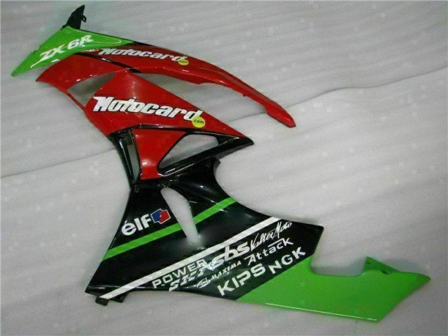 Schwarz Rot Grün Motocard Kawasaki ZX6R 2009-2012 Motorrad Verkleidungen Schwarz Rot Grün Motocard Kawasaki ZX6R 2009-2012 Motorrad Verkleidungen