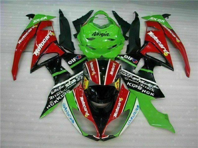 Schwarz Rot Grün Motocard Kawasaki ZX6R 2009-2012 Motorrad Verkleidungen Schwarz Rot Grün Motocard Kawasaki ZX6R 2009-2012 Motorrad Verkleidungen