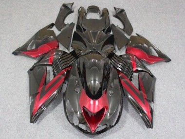 Schwarz Rot Kawasaki ZX14R ZZR 1400 2006-2011 Motorrad Verkleidung
