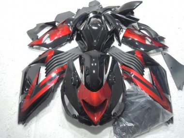 Schwarz Rot Kawasaki ZX14R ZZR 1400 2006-2011 Motorrad Verkleidungen