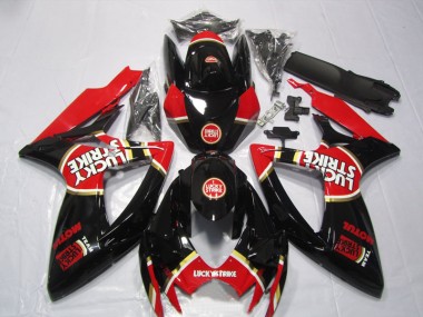 Schwarz Rot Lucky Strike Motul Suzuki GSXR 600 K6 2006-2007 Motorrad Verkleidungen