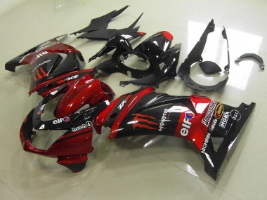 Schwarz Rot Monster Kawasaki ZX 250R 2008-2012 Motorrad Verkleidung