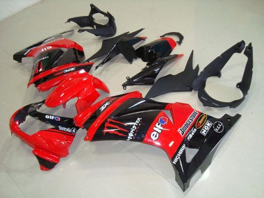 Schwarz Rot Monster Kawasaki ZX 250R 2008-2012 Motorrad Verkleidungen