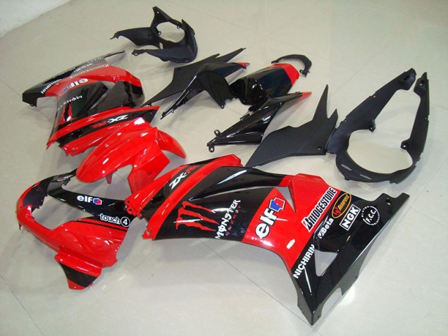 Schwarz Rot Monster Kawasaki ZX 250R 2008-2012 Motorrad Verkleidungen Schwarz Rot Monster Kawasaki ZX 250R 2008-2012 Motorrad Verkleidungen