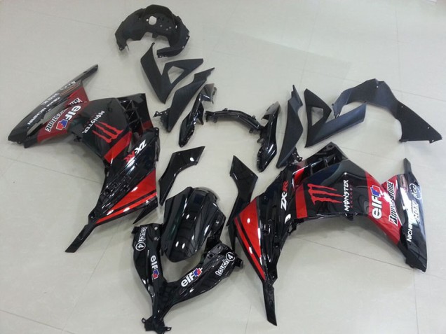 Schwarz Rot Monster Kawasaki ZX 300R 2013-2016 Motorrad Verkleidungen
