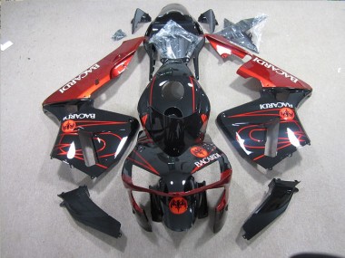Schwarz Rot Racardi Kawasaki ZX10R 2003-2005 Motorrad Verkleidungen