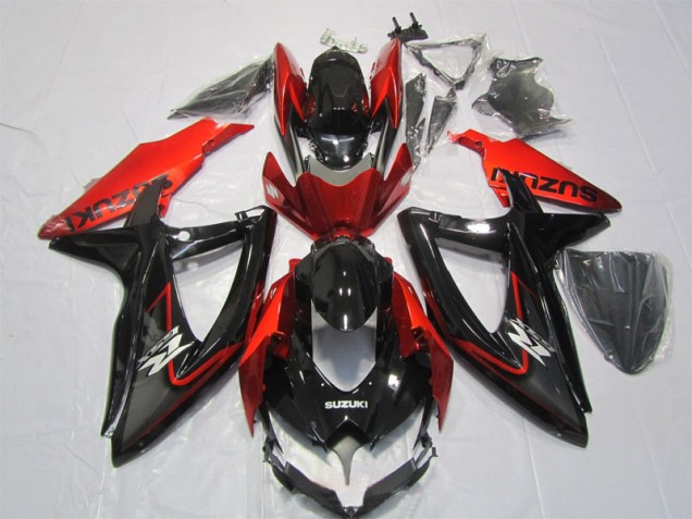 Schwarz Rot Suzuki GSXR 1000 K7 2007-2008 Motorrad Verkleidung Schwarz Rot Suzuki GSXR 1000 K7 2007-2008 Motorrad Verkleidung