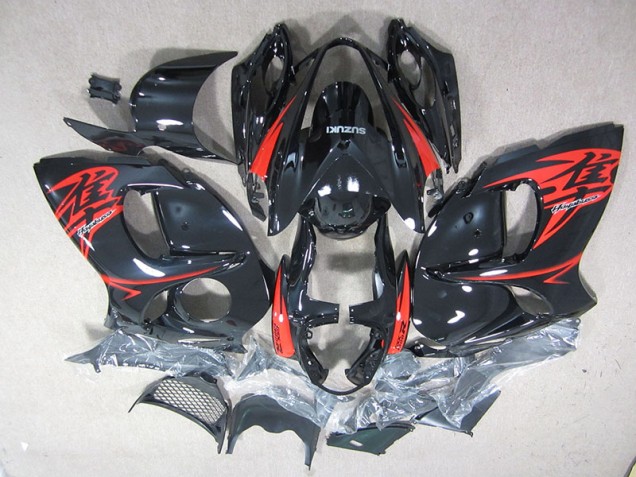 Schwarz Rot Suzuki GSXR 1300 Hayabusa 2008-2019 Motorrad Vollverkleidung Schwarz Rot Suzuki GSXR 1300 Hayabusa 2008-2019 Motorrad Vollverkleidung