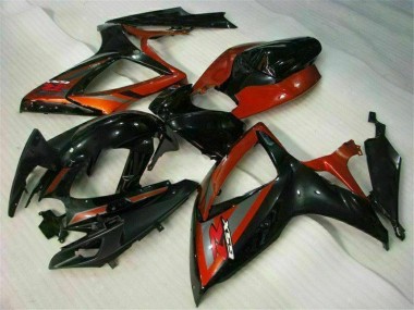 Schwarz Rot Suzuki GSXR 600 / 750 K6 2006-2007 Motorrad Vollverkleidung