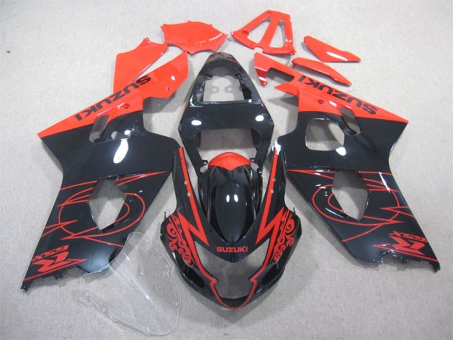 Schwarz Rot Suzuki GSXR 600 K4 2004-2005 Motorrad Verkleidungen Schwarz Rot Suzuki GSXR 600 K4 2004-2005 Motorrad Verkleidungen