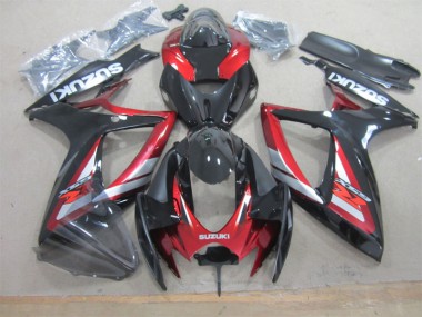 Schwarz Rot Suzuki GSXR 600 K6 2006-2007 Motorrad Vollverkleidung