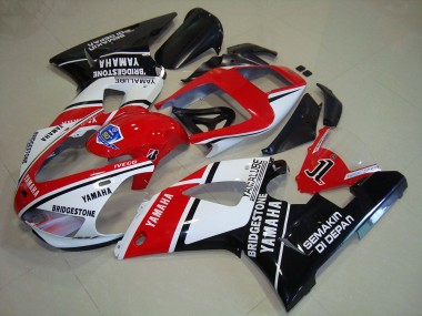 Schwarz Rote Aufkleber Yamaha R1 1998-1999 Motorrad Verkleidungen